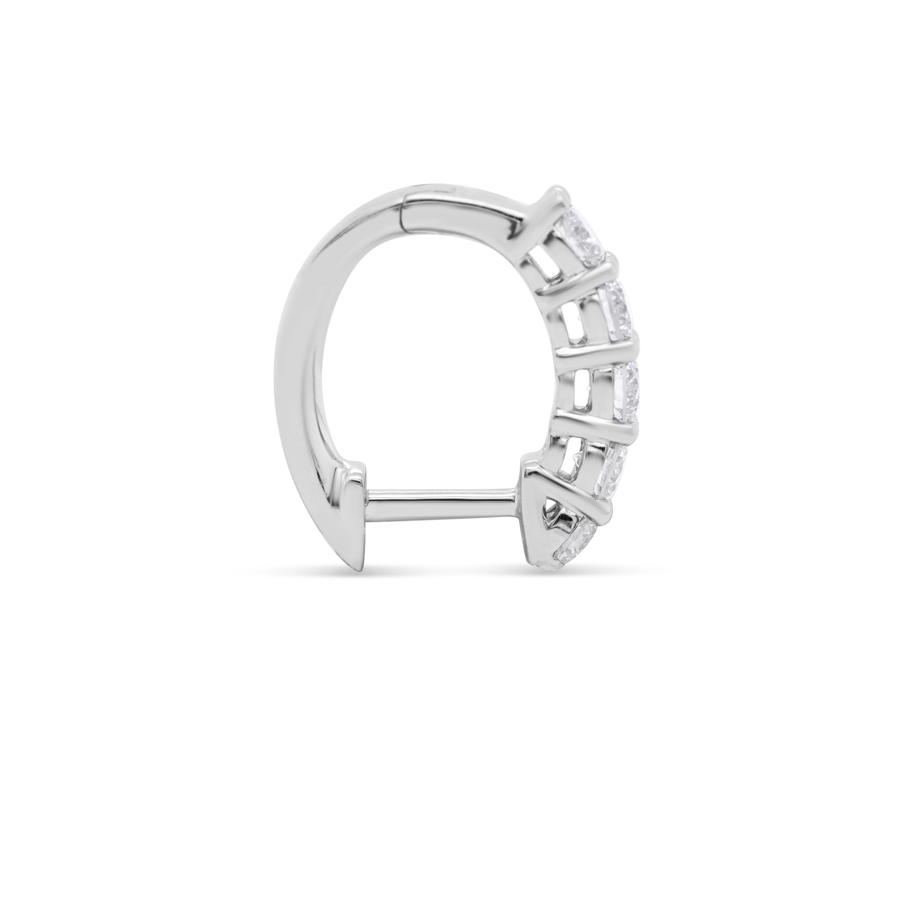 Diamond Hoop Earrings 0.74 ct. 14K White Gold